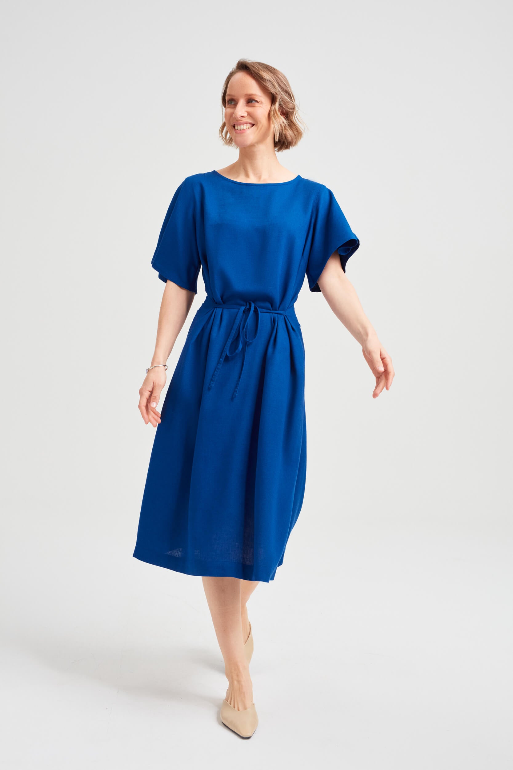 AYANI NIKA summer dress blue casual dress knee length for women