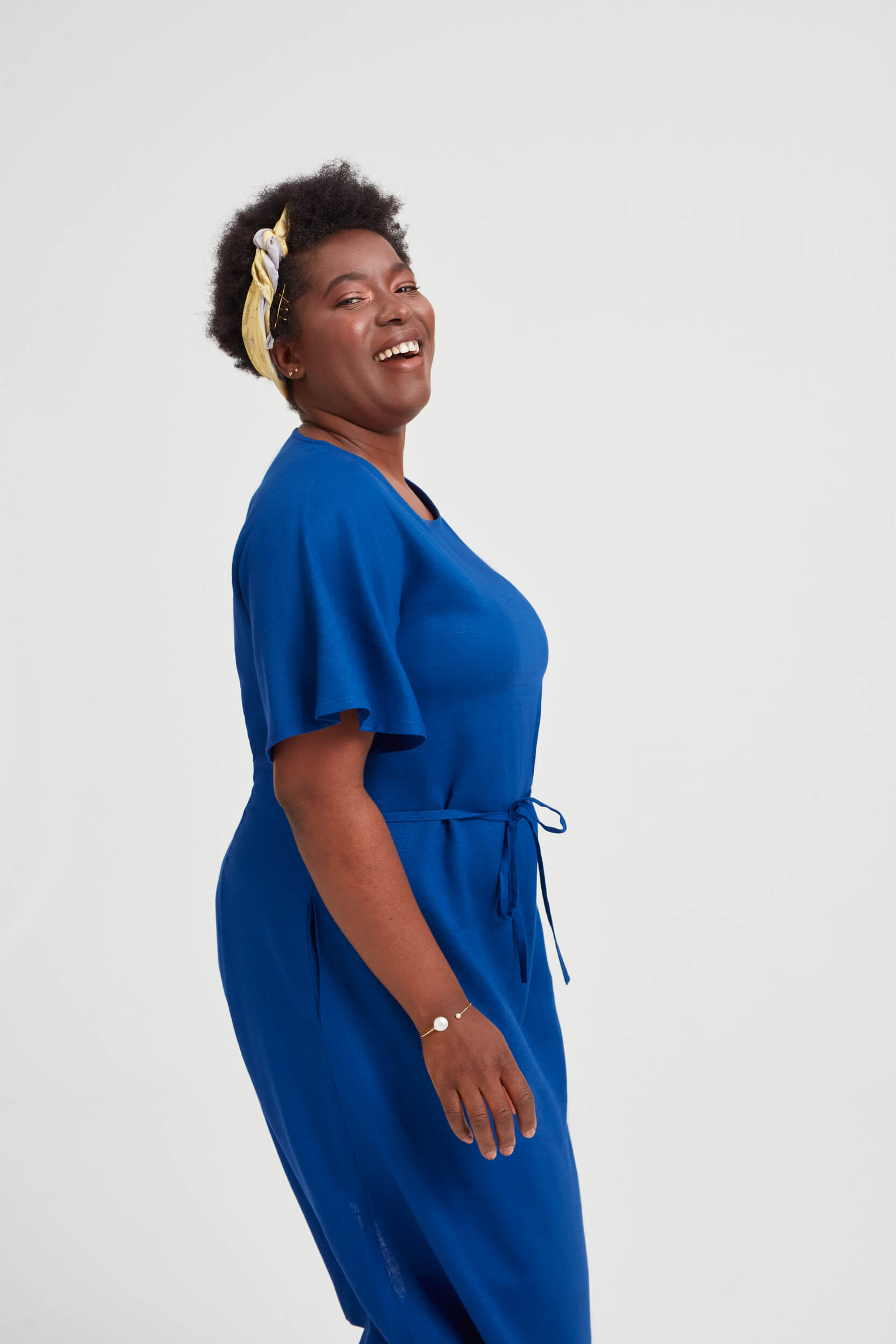 AYANI NIKA freizeitkleid blau knielang für damen größe 40, 42