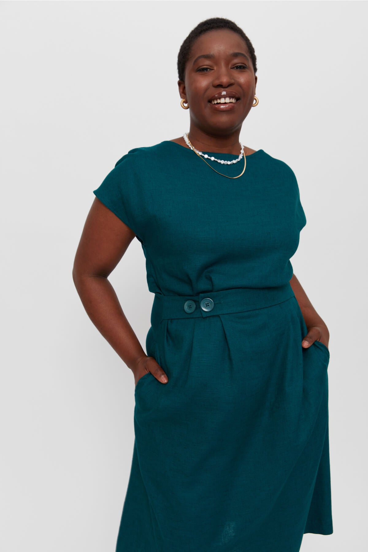 Sati | Sommerkleid mit Rundhalsausschnitt in Grün