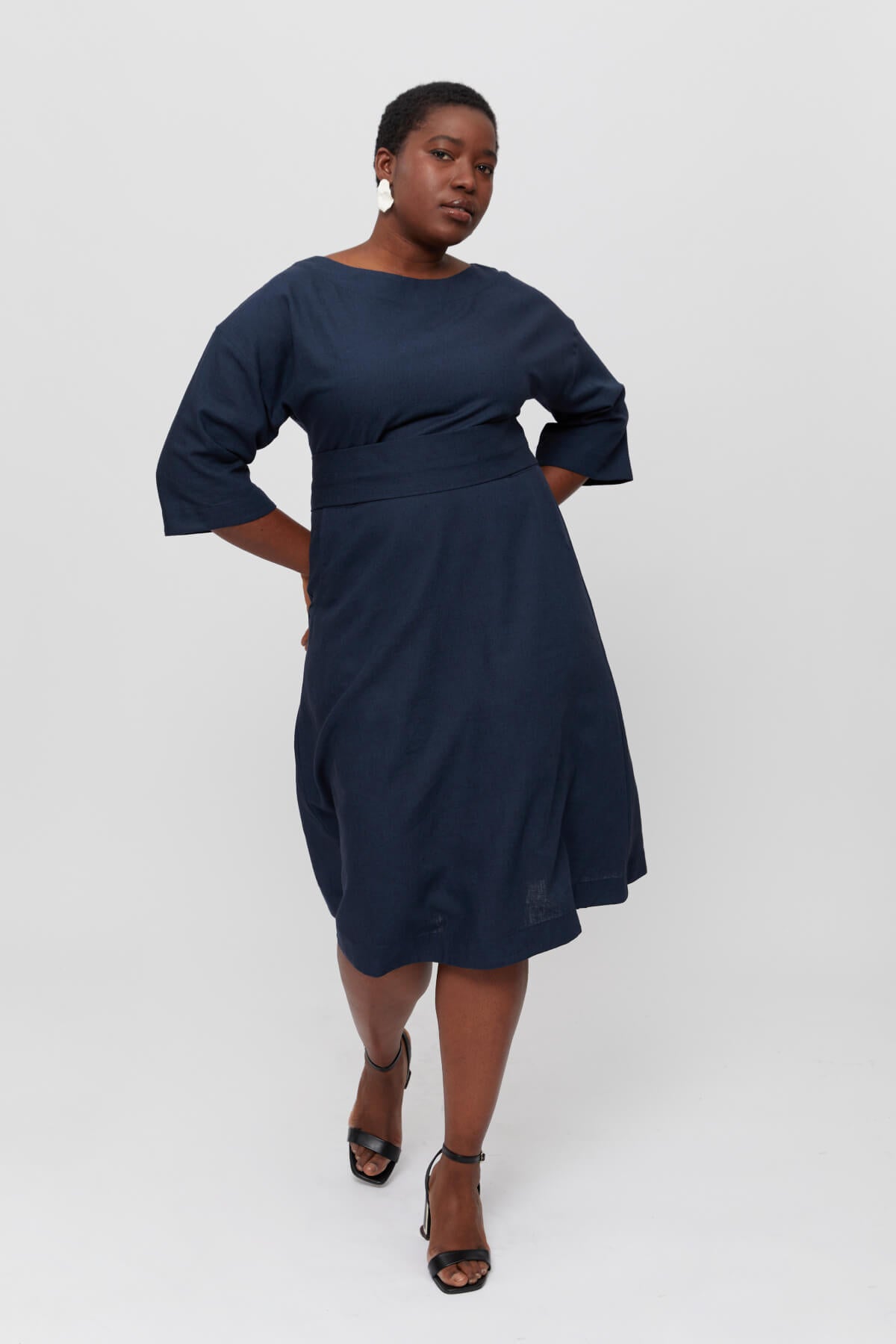 Sommer Leinenkleid MANE, Sommer Langes Kleid in Schwarz - AYANI