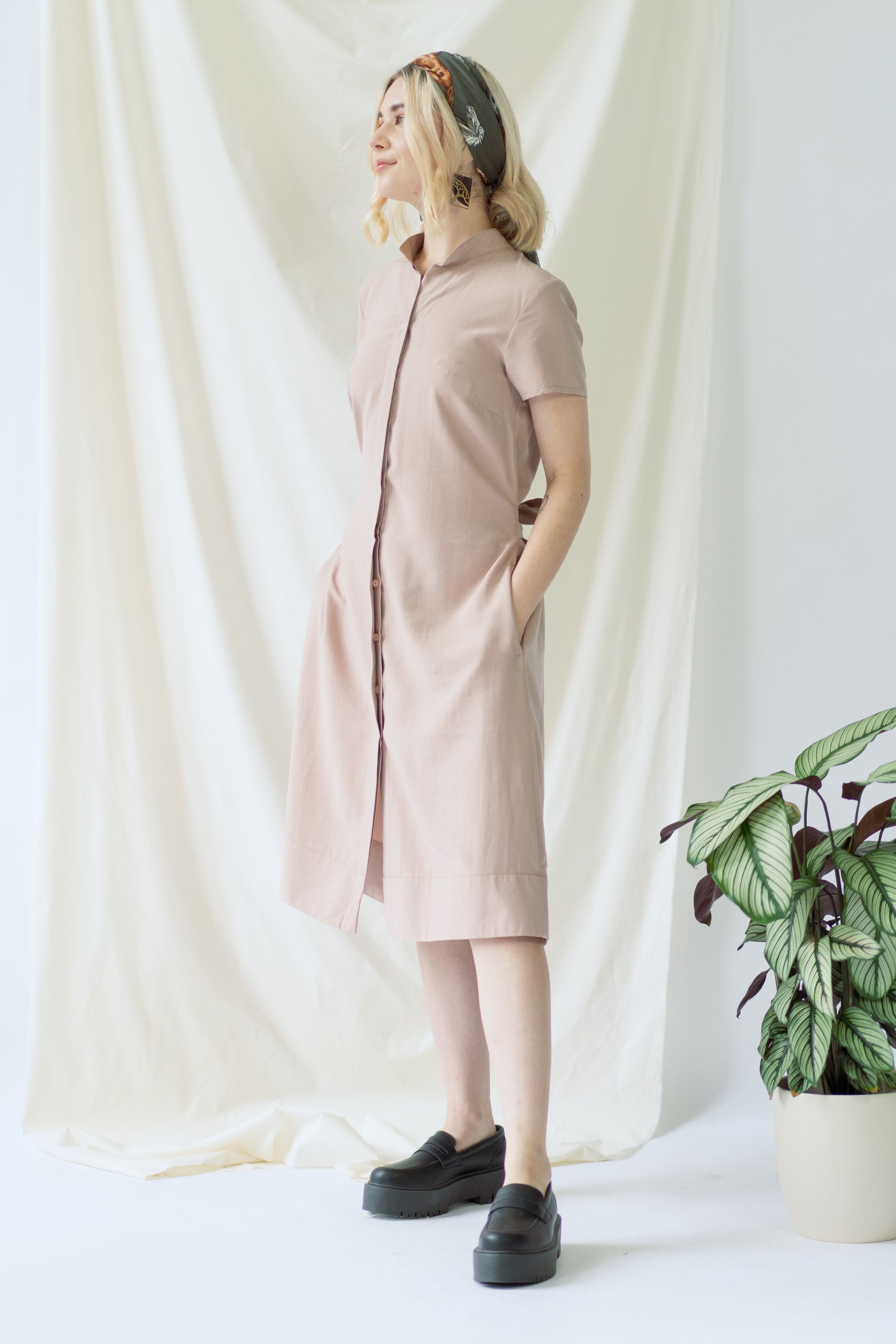 Melanie | Shirt Dress with short sleeves in rose