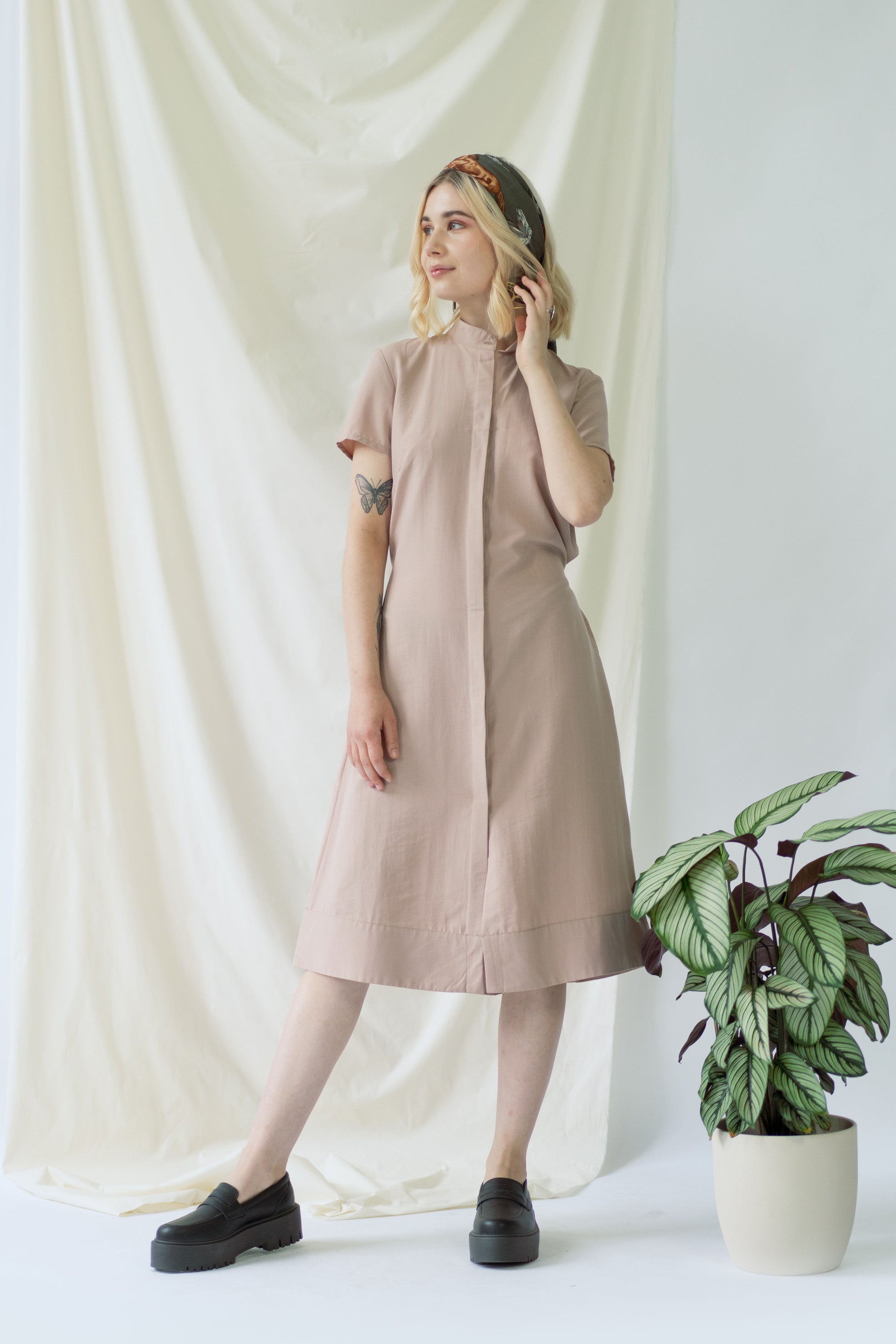 Melanie | Shirt Dress with short sleeves in rose