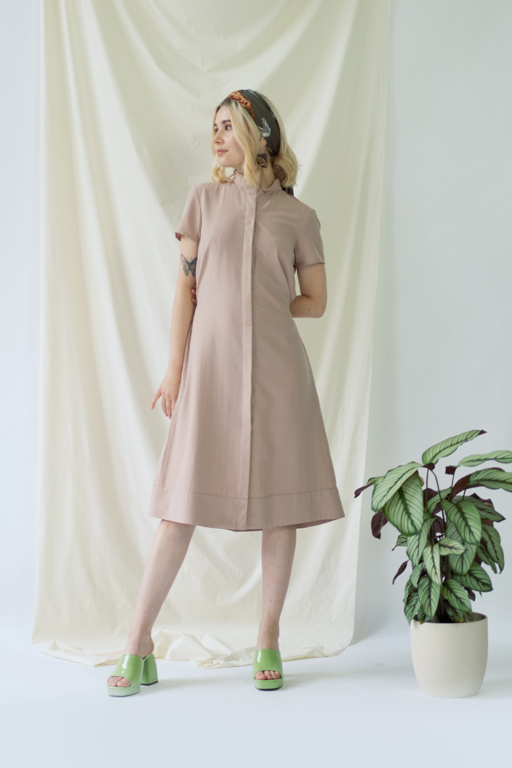 Melanie | Shirt Dress with short sleeves in rose