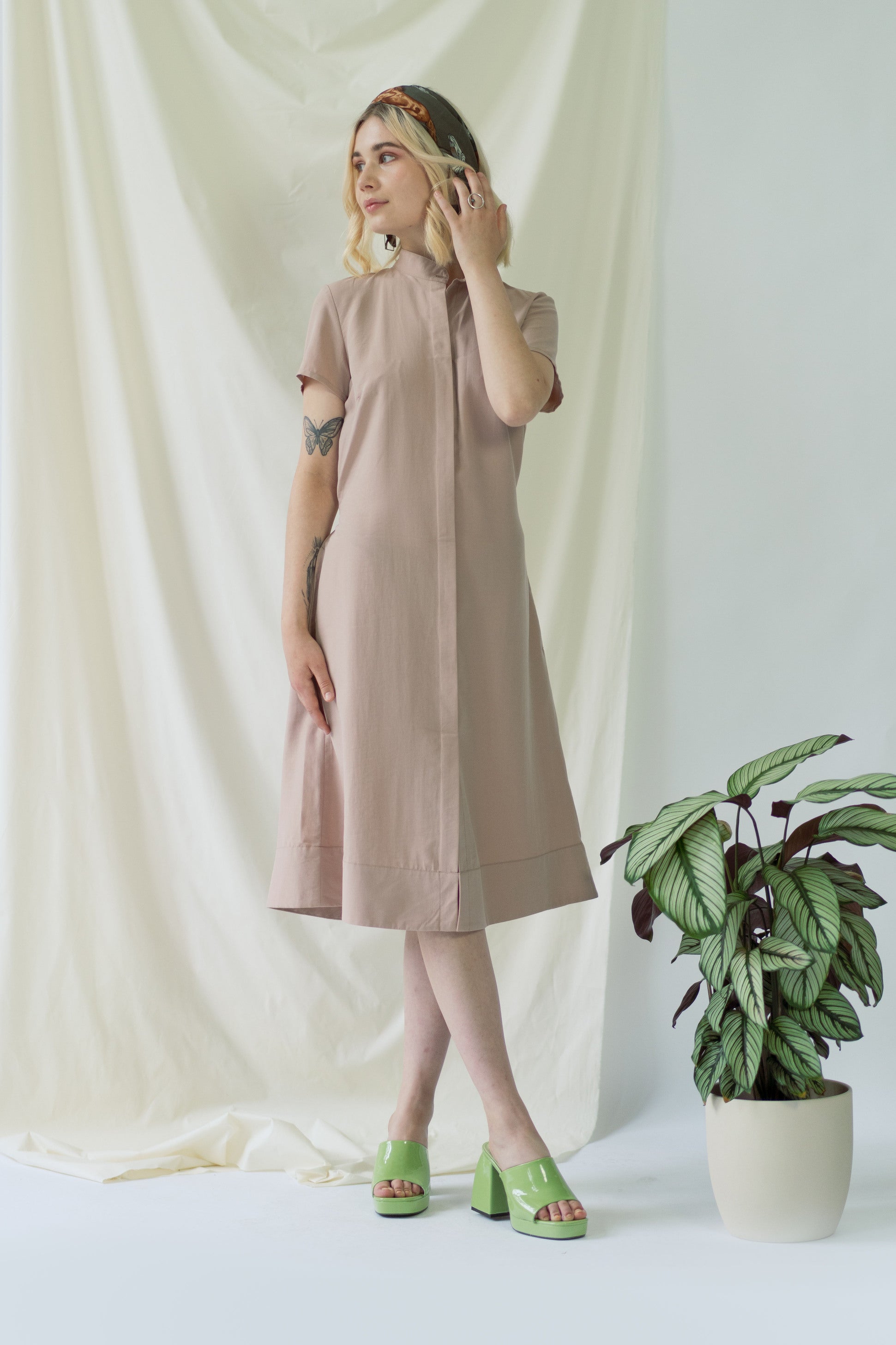 Melanie | Shirt Dress with short sleeves in rose