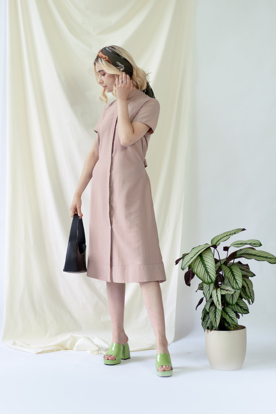 Melanie | Shirt Dress with short sleeves in rose