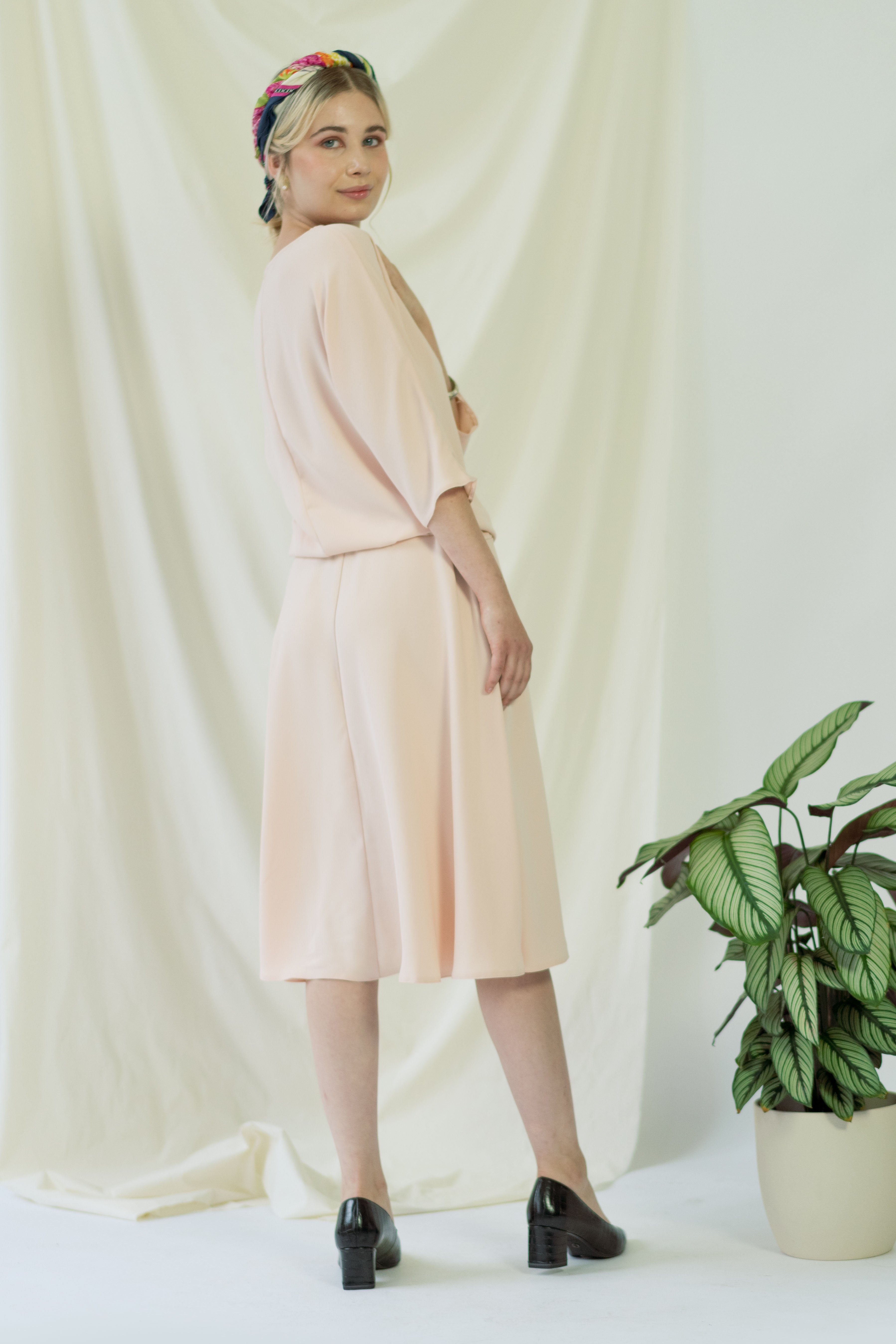 Anahit | Drapey Dress In Soft Pink