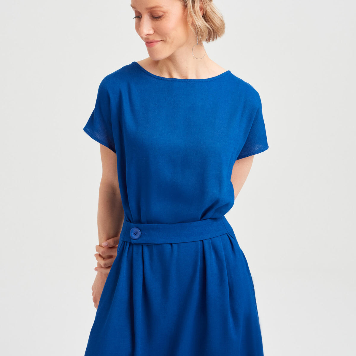 Casual Dress SATI, Summer Casual A Line Dress in Blue - AYANI