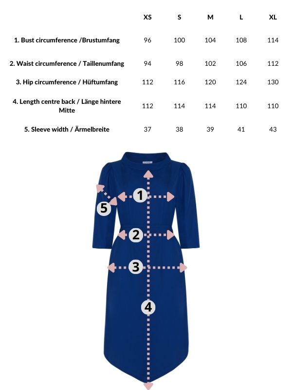 Suzi | Kleid mit Bootsausschnitt und Gürtel in Blau