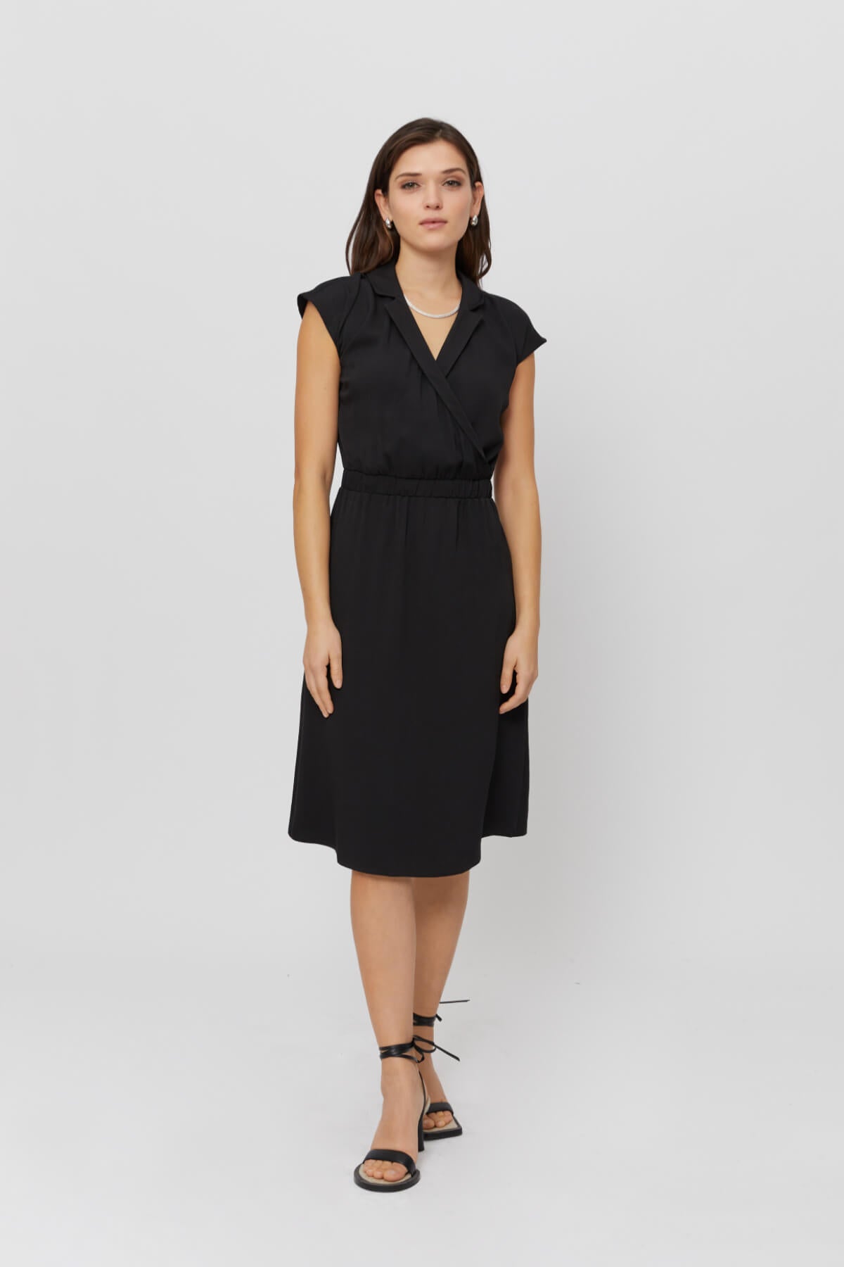 Black formal wrap dress online