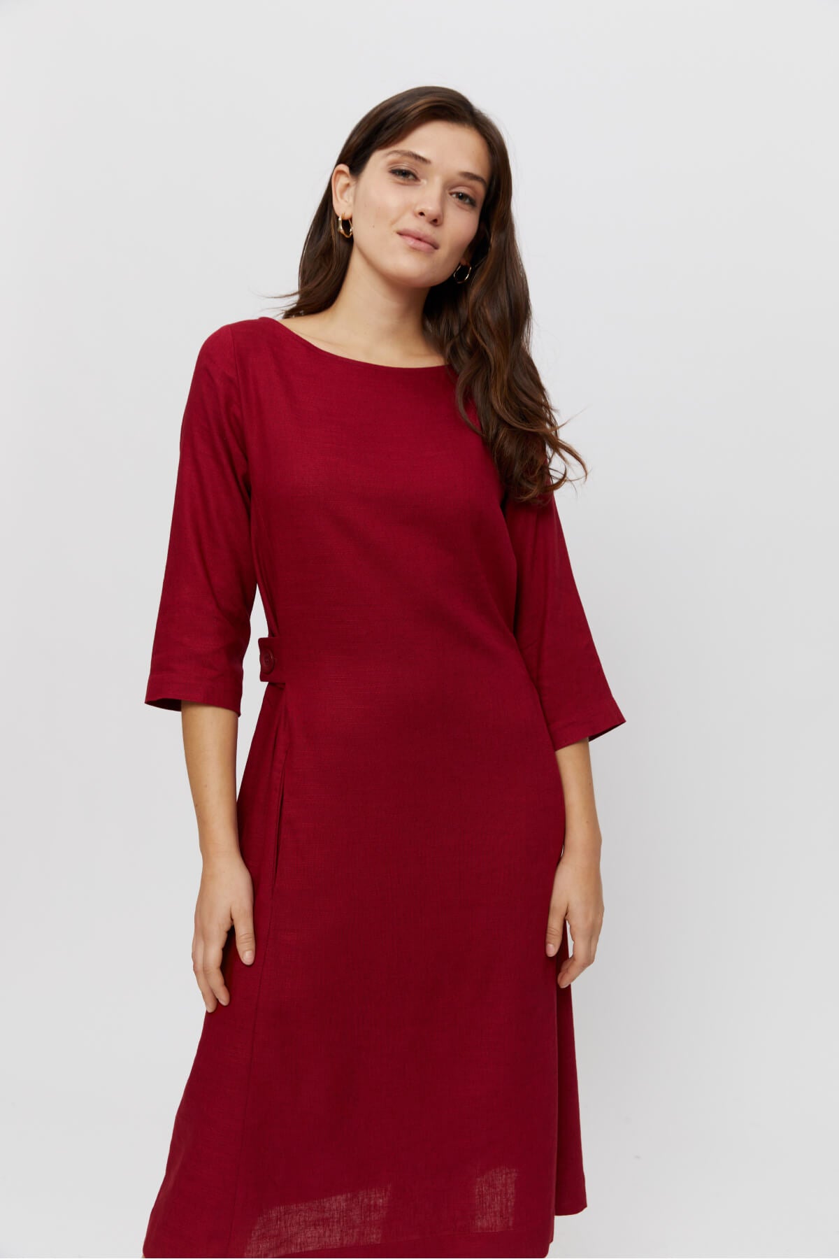 Emilia | Midi A-line Dress in Red