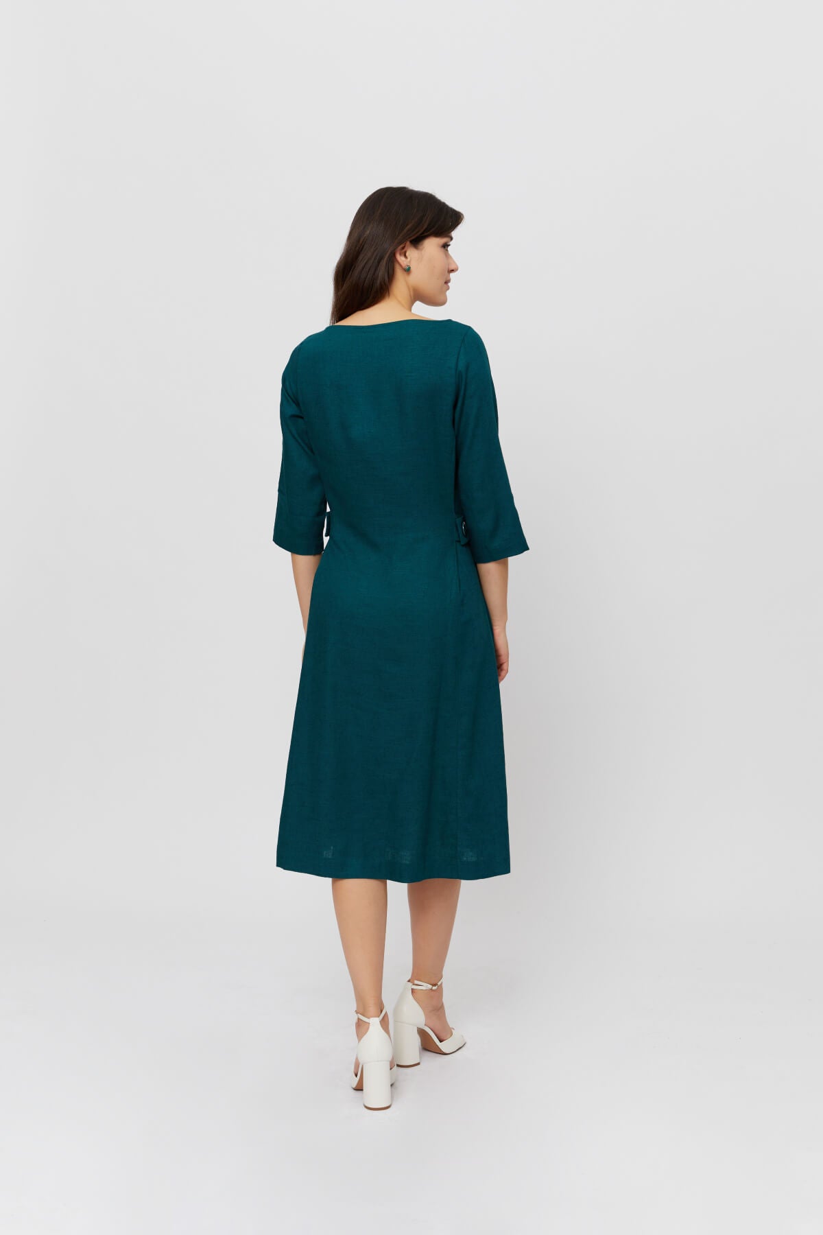 Emilia | Midi A-line Dress in Green