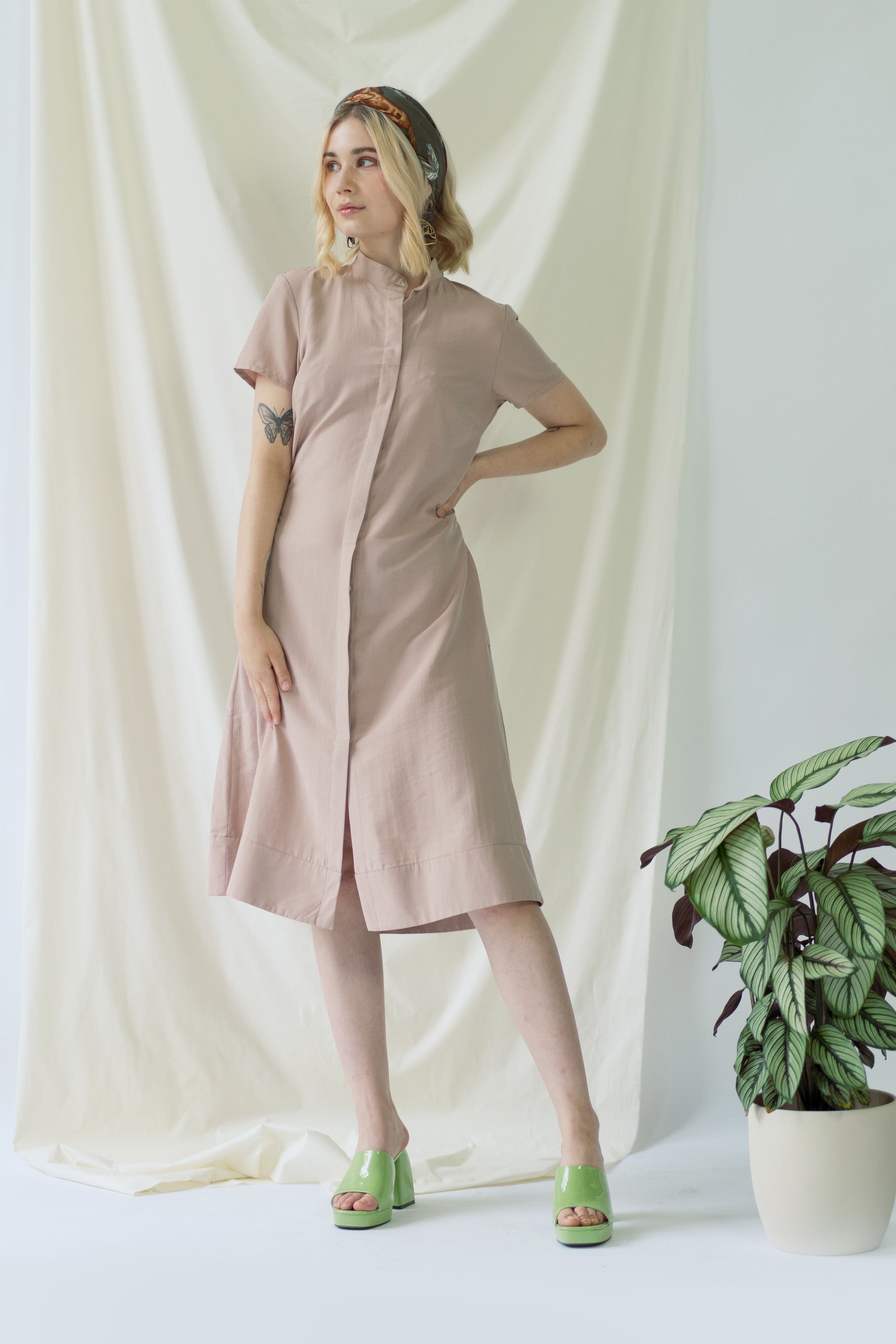 Melanie | Shirt Dress with short sleeves in rose