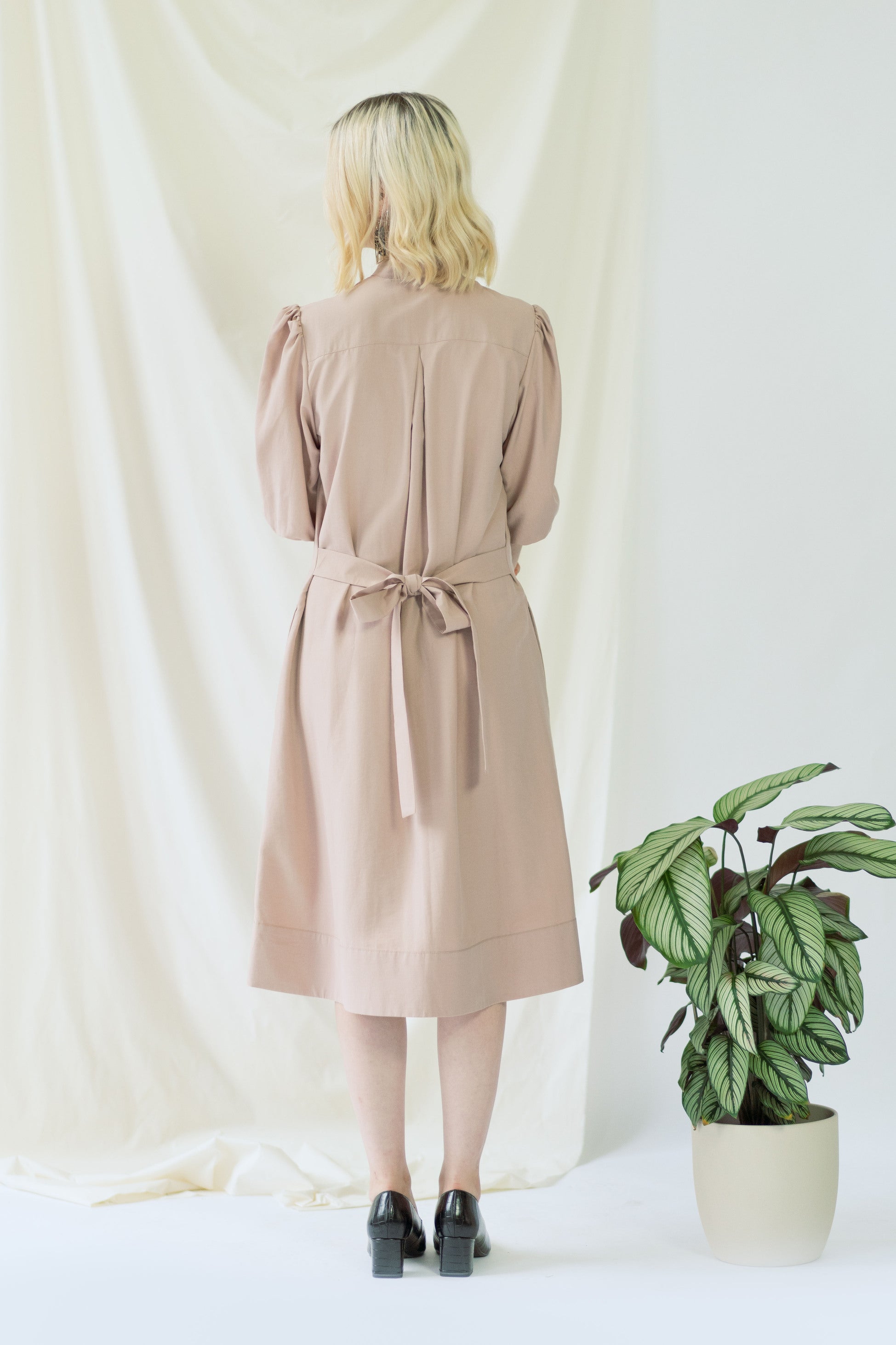 Melanie | Shirt Dress with balloon sleeves in rose