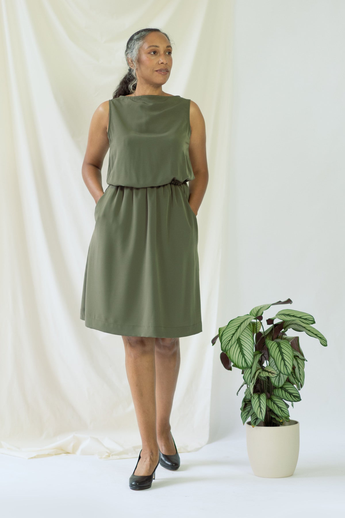 Olive green shop cocktail dress