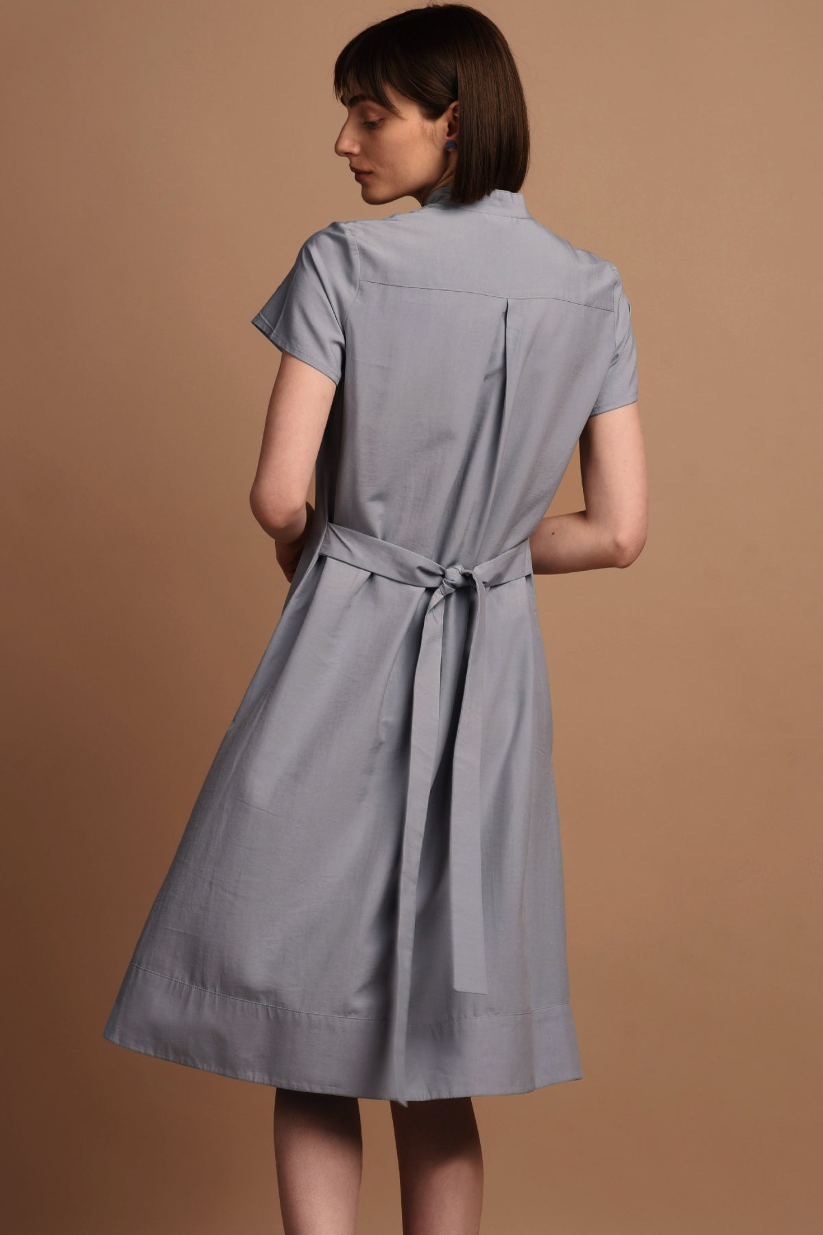 Melanie Shirt Dress with short sleeves in Light Blue